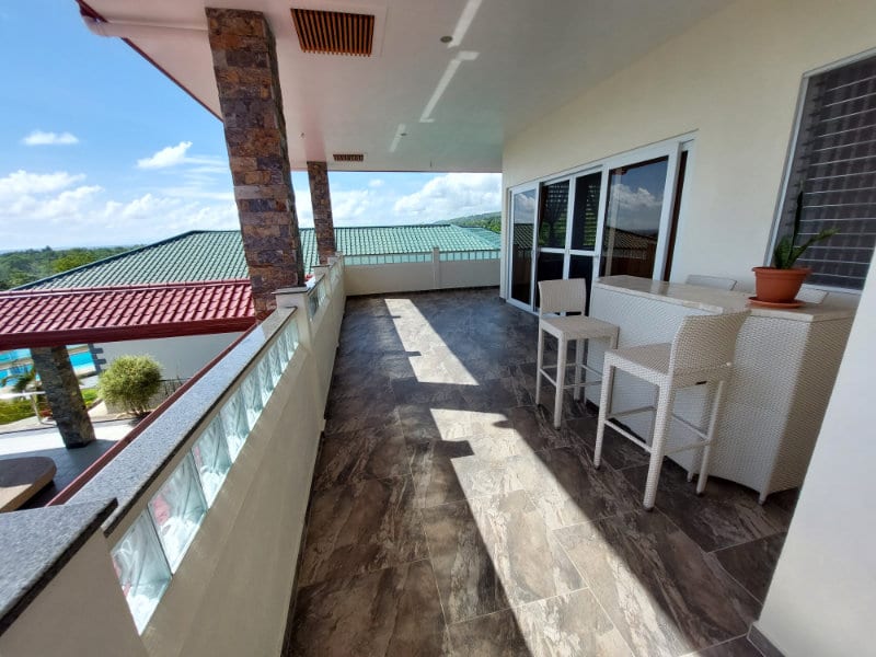 Relaxation area on the balcony