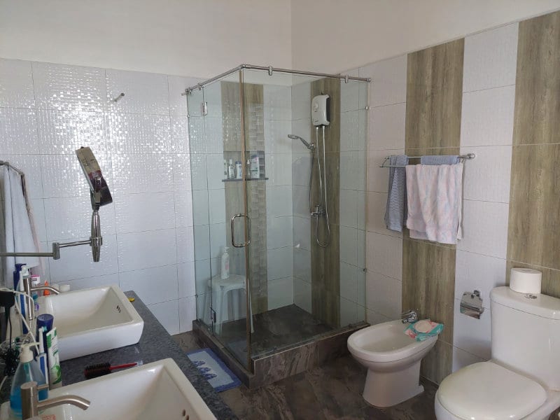 Shower area in the bathroom